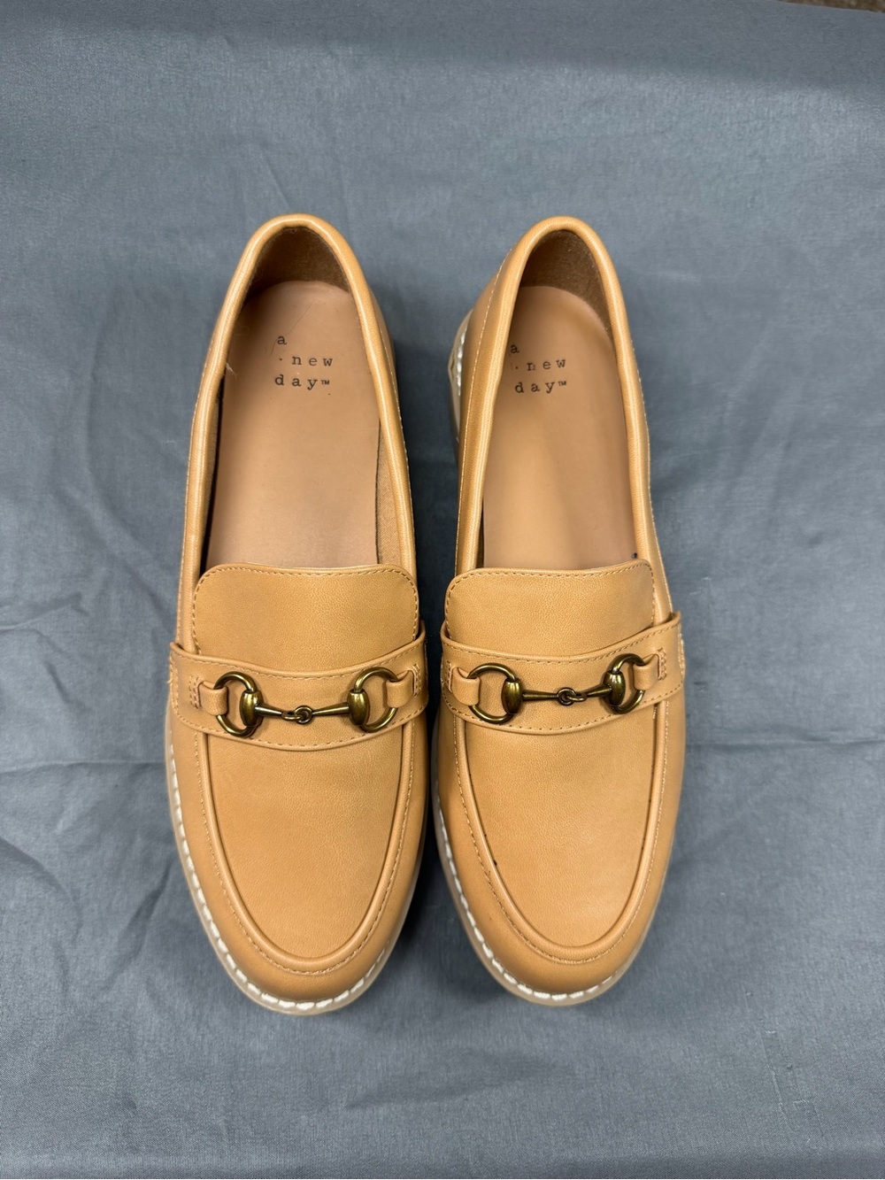 a new day Tan Leather Moccasin Loafers